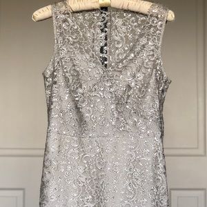 Luxurious BCBG lace silver dress size 4